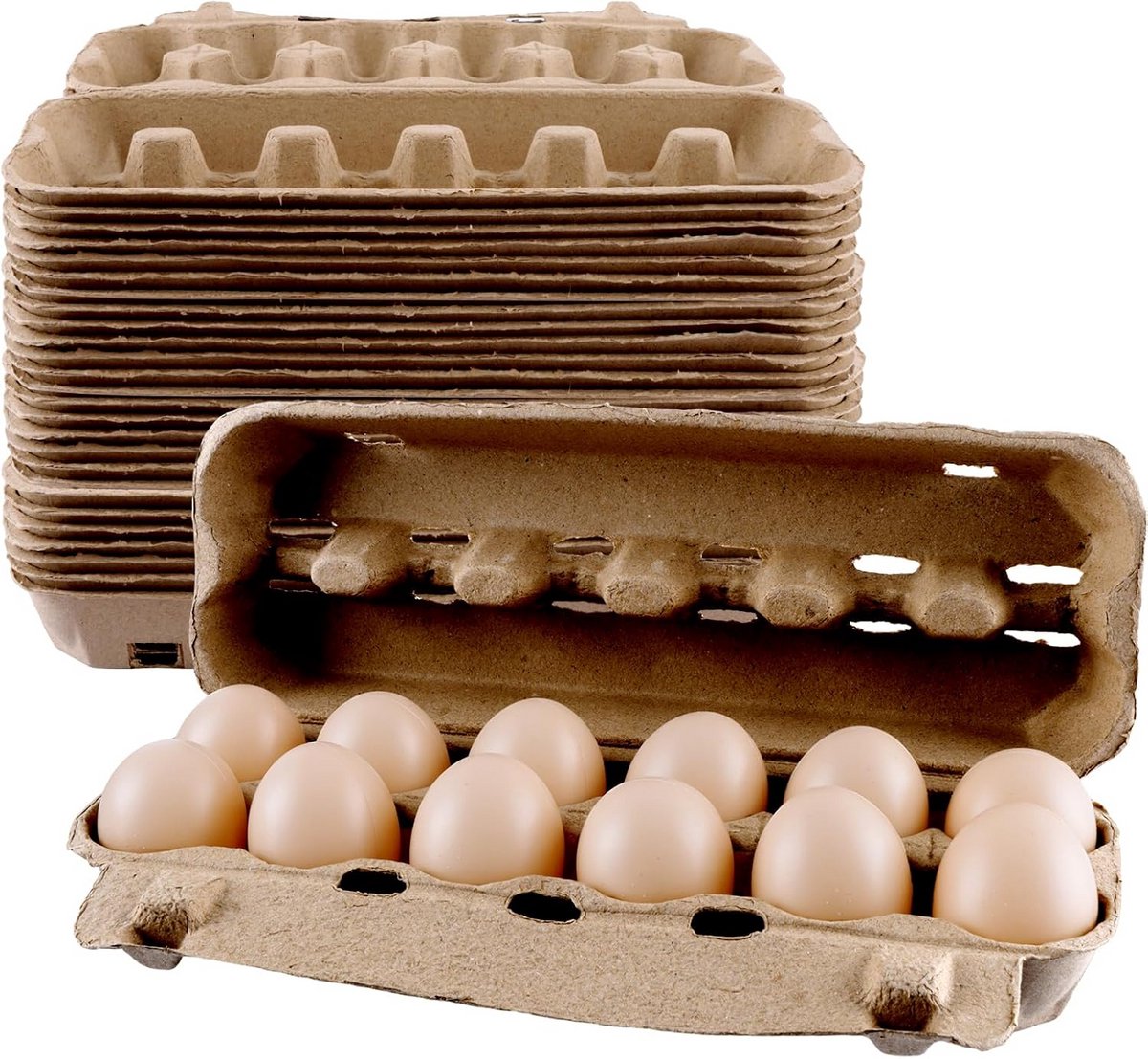 Eierdozen Karton - Doosjes voor Eieren - Eieren Opslag - Biologisch Afbreekbaar - 12 Eieren - Bruin
