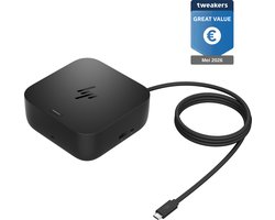 HP USB‑C 100W G6 Dockingstation voor thuiswerken- 4K Multi‑Display 120Hz & 1‑Kabel - Zwart- Geschikt voor Consumenten laptops