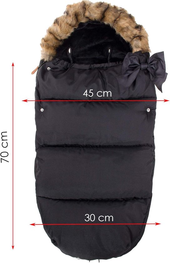 Universele Voetenzak voor Buggy en Autostoel - Warm en Comfortabel - 90 cm Zwart van Merkloos — afbeelding 3