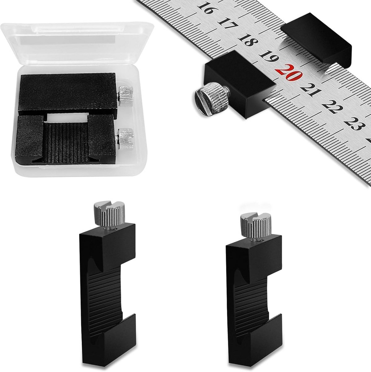 Meetgereedschap Set - Houtbewerkingshulpmiddelen - Nauwkeurig Markeren - Koolstofstaal Constructie - 2 Stuks 26/29 mm - Zwart