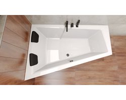 Badland INTIMA hoekbad 170 x 125 cm links wit met hoofdsteun zonder zijpaneel