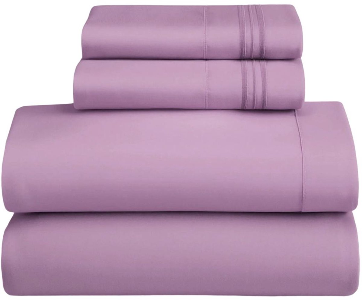 Microfiber Laken Set - Beddengoed Set - Diepe Zakken Hotelkwaliteit - 4 Stuks - Voor Luxe Slaapcomfort Lavendel