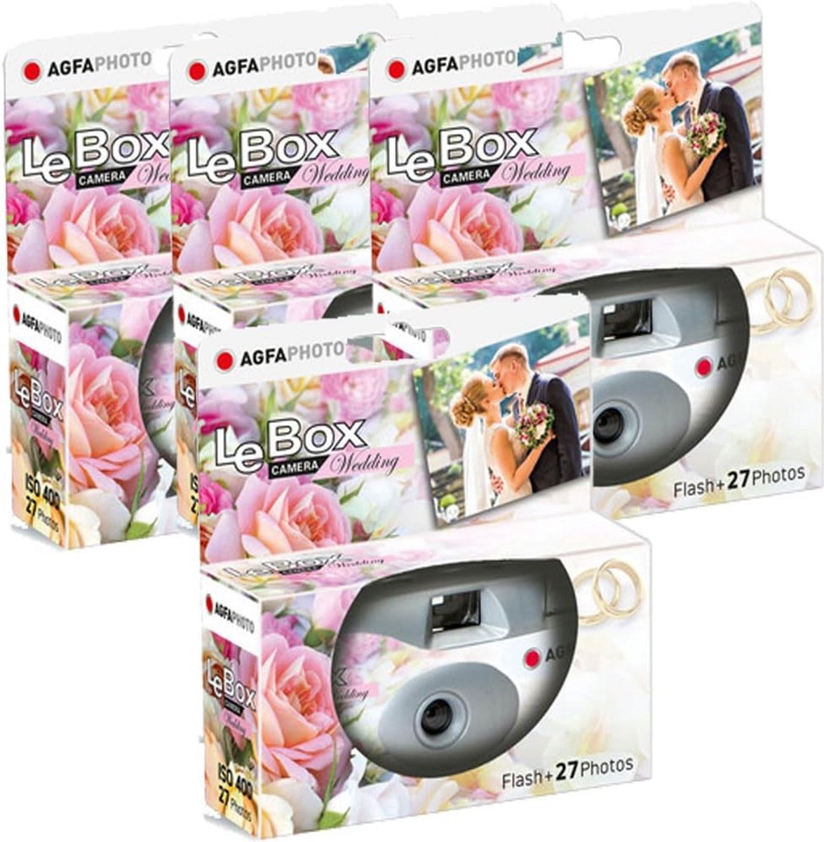Wegwerpcamera Set - Feestcamera Trouw - Momenten Vastleggen - Inclusief Film Batterij - 4 Pack 27 Opnamen - Kleur