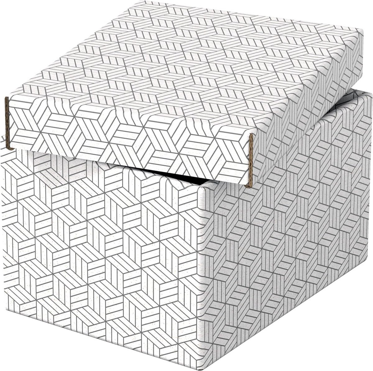 Opbergdozen met Deksel - Geschenkverpakking Set - Thuis Kantoor - 100% Gerecycled Karton - Set van 3 - Wit