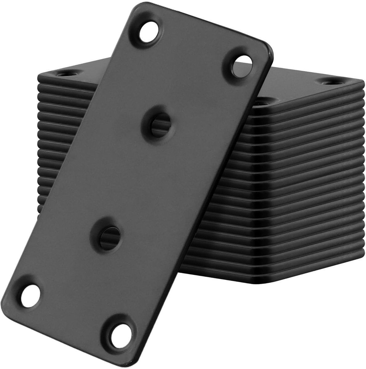 Dailygoods- Verbinder 20 Stuks - Roestvrij Staal - Perforated Platen - Houten Connector - Zwart - 80 x 40 mm - Houtverbinder