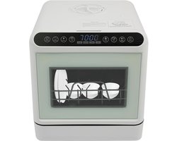 Tafelvaatwasser - Mini vaatwasser - Snel servies reinigen - Zonder wateraansluiting - Voor 4-6 couverts - Wit