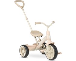 Deryan Driewieler met Duwstang - 4-in-1 Peuterfiets - Beige