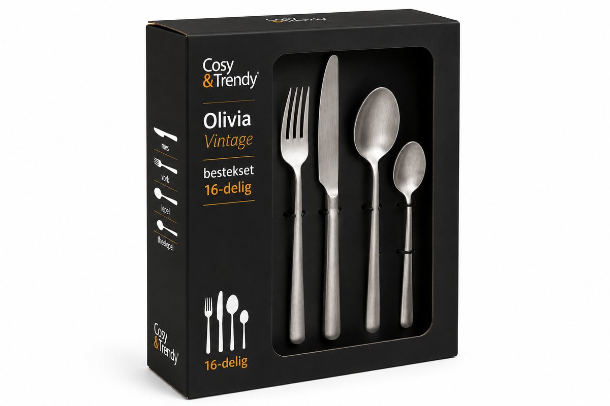 Cosy & Trendy Olivia - Bestekset - Vintage - 16 Delig