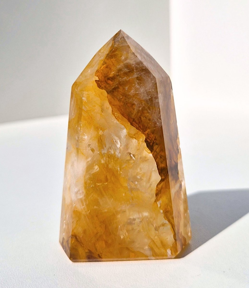 ThaleiaDesign - Golden healer toren - Edelstenen en Mineralen - Kristallen - Edelsteen punt - Spiritualiteit - Woondecoratie - kwarts - cadeau vrouw - moederdag - intuïtie en gevoel - balans - meditatie - yoga