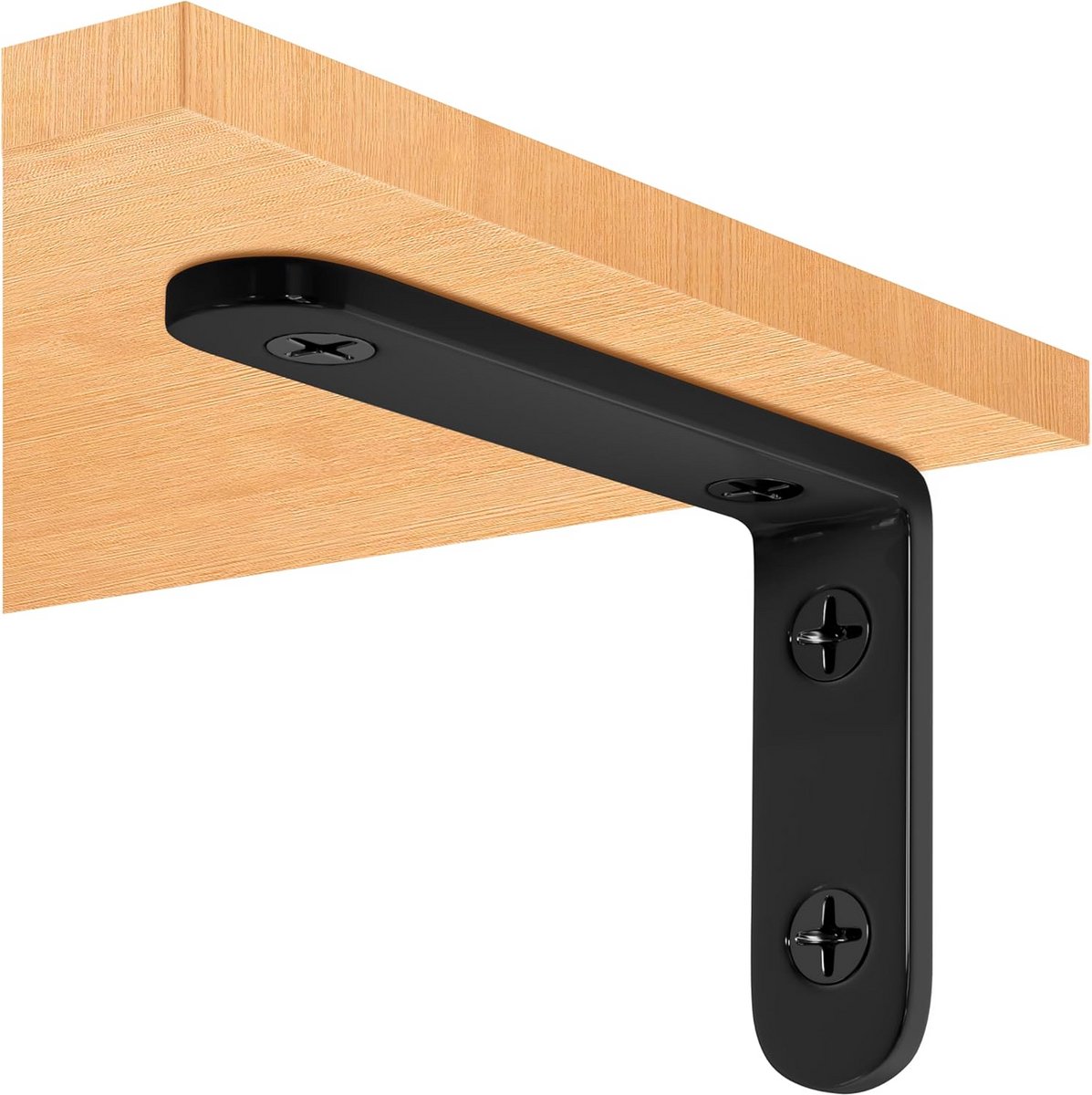 Wandhouders Plankdragers - L-beugels Steunen - Planken Monteren - Zwaar Metaal - 4 Inch Set - Zwart