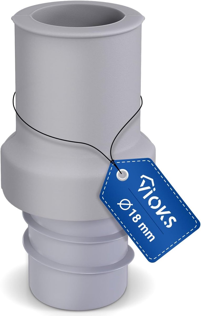 Slangaansluiting - Draadaansluiting - Waterafvoer - Hoge Kwaliteit - 19mm - Grijs