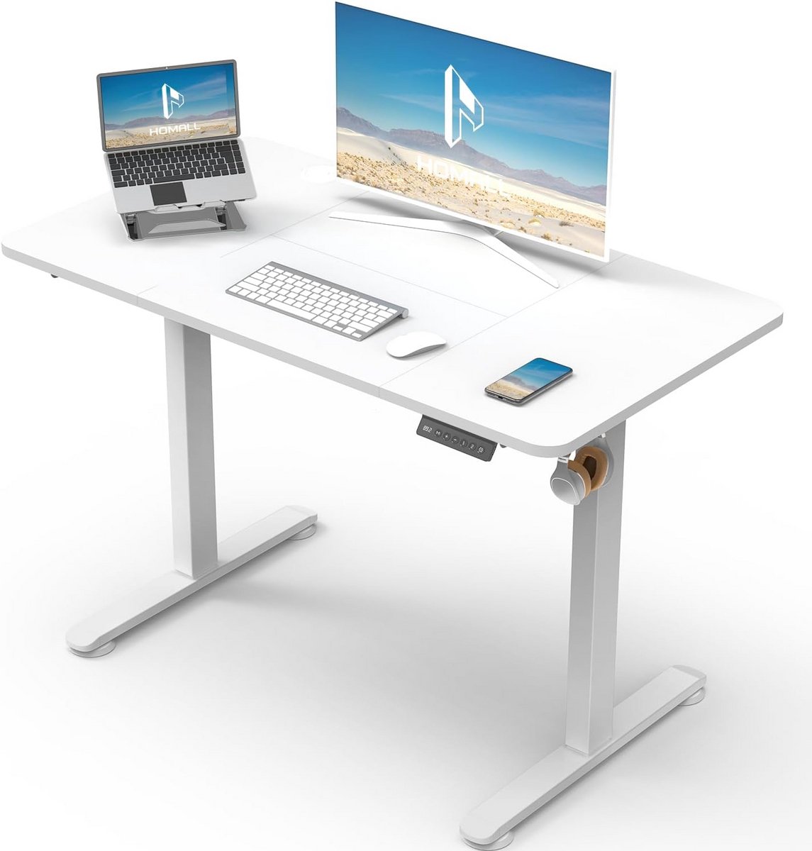 Elektrisch Bureau - Verstelbaar bureau - Thuiswerken - Anti-botsingssysteem - 100 x 60 cm - Zwart