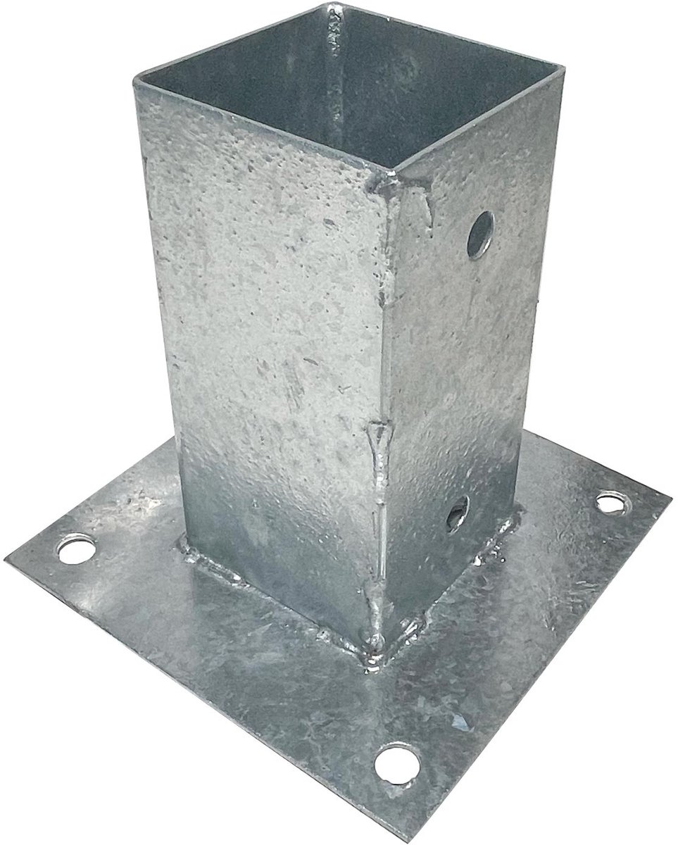Paalhouder met plaat verzinkt 71x71mm.