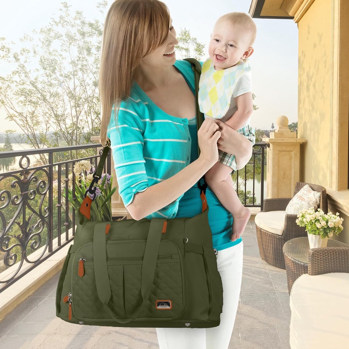 Babytas - Luiertas - Onderweg - Mobiele babykamer - 46 x 14 x 36 cm - Zwart