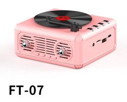 Speler - cd-speler, draagbare geluidsluidspreker Bluetooth-compatibel, TF-kaarten of USB-drives voor buitenbijeenkomsten of reizen (roze)