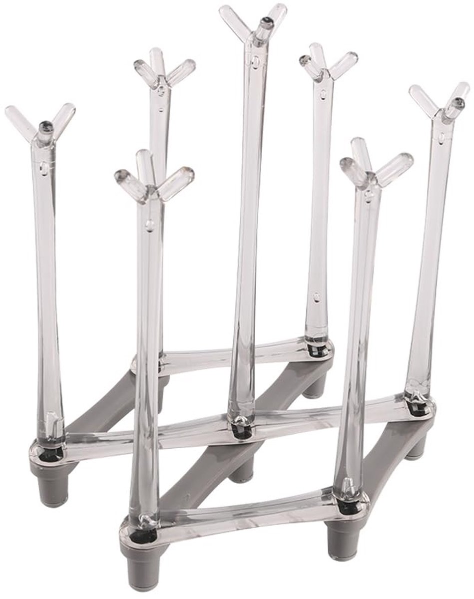 Dailygoods- Bekerdroogrek Intrekbaar - Antislip Bodem - Droogrek voor Glazen/Flessen - Ruimtebesparend - Stabiliteit - Grote Opslagcapaciteit