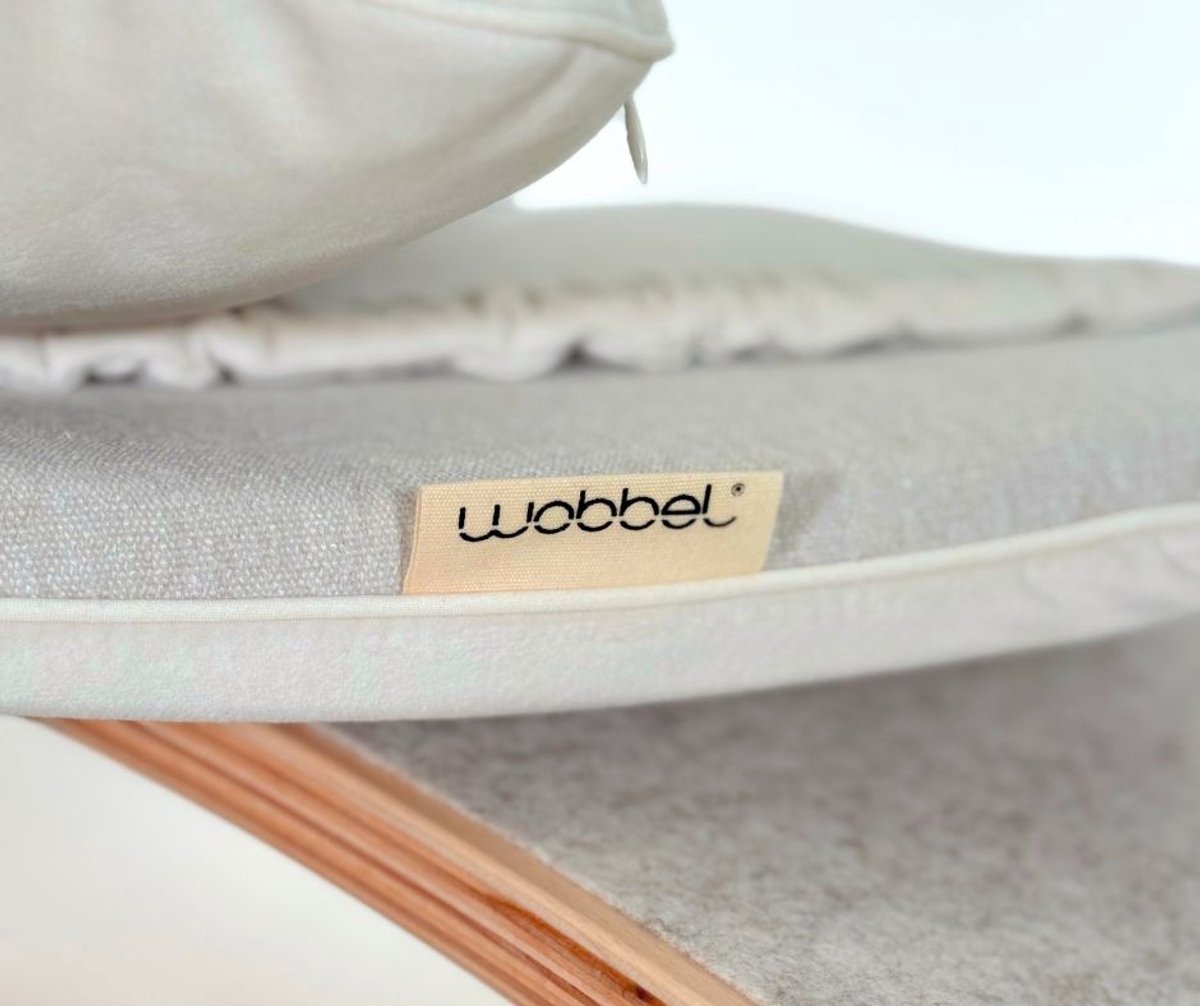 Wobbel Deck XL - Origineel Wobbel Matras voor een Zachte Uitnodiging - Balansbord XL - Quartz - Sand - OEKO-TEX - Wasbare Hoes - 125 cm