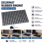Wicotex - Deurmat - Rubber - Ringmat - Schoonloopmat 22mm - Afmeting 40x60cm - Kleur Zwart
