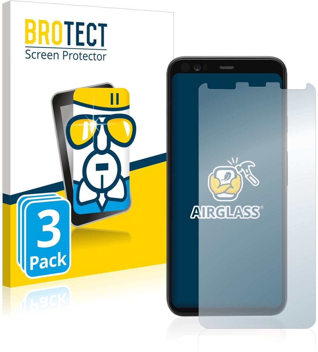 Screenprotector 3 Stuks voor Google Pixel 4 Beschermglas transparant
