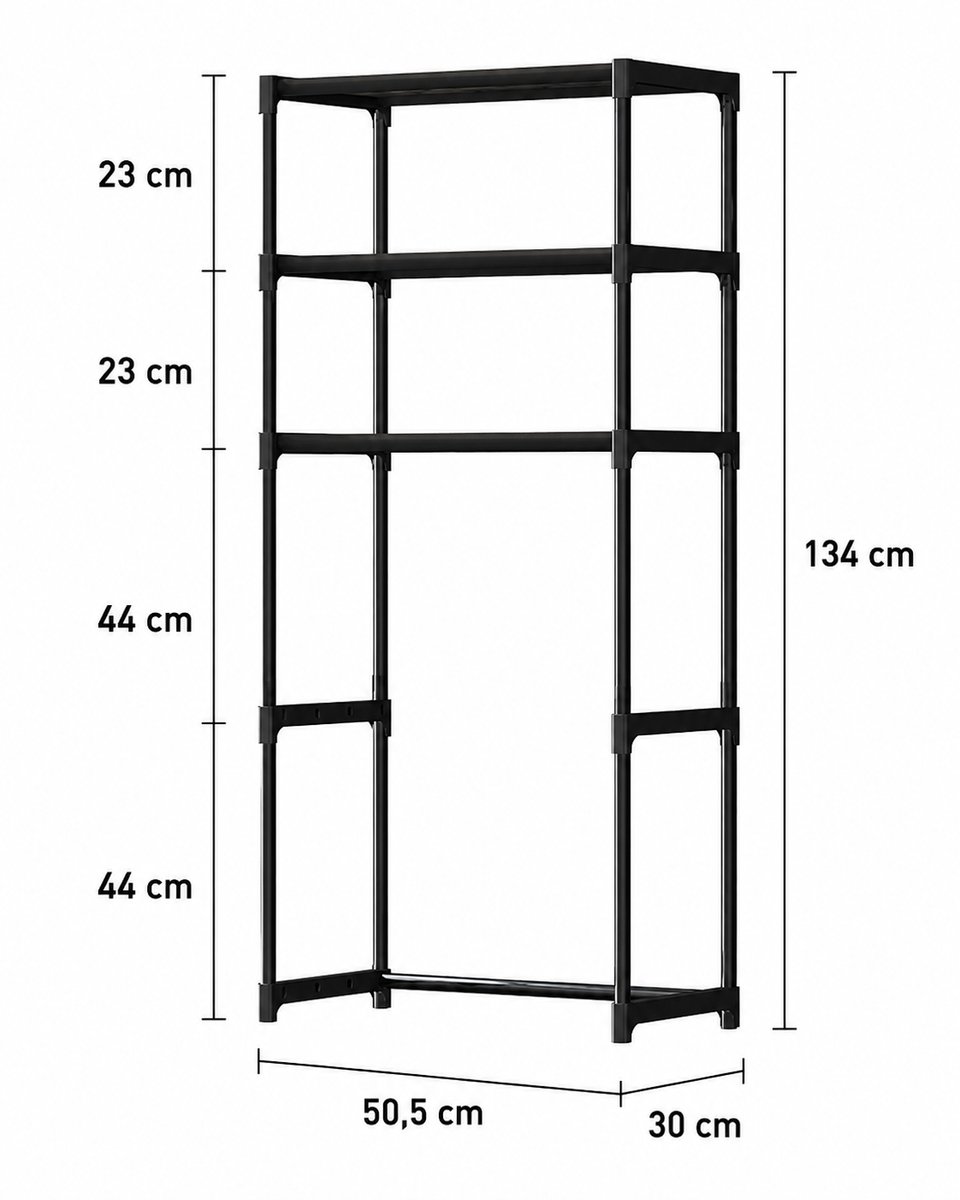 uJOY Opbergkast toilet - 3 ruime opbergplanken - Veilig en stabiel - Ruimtebesparend ontwerp - Extra opbergmogelijkheden