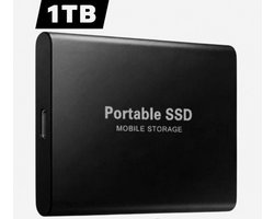 Draagbare SSD Externe Harde Schijf – draagbare SSD – 1TB aan Opslag – Pc storage – Opslag extern pc of laptop – USB 3.1- type C – Portable SSD Mobile storage – Smart Portable – externe SSD – Zwart