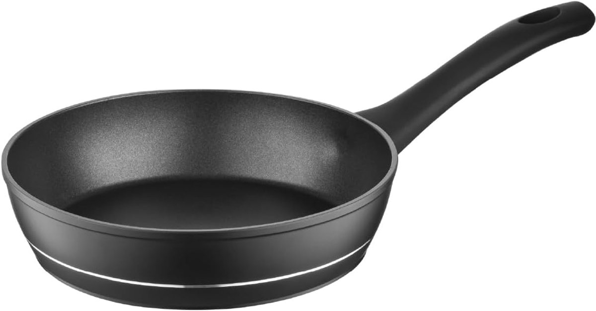 Aluminium braadpan - Universele pan - Dagelijks koken - Anti-kras coating - 20 cm diameter - Zwart