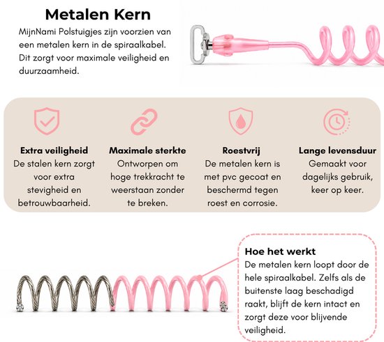 MijnNami Polstuigje Roze 360 Plus - Met Slotje 2 meter - Looptuigje - Kindertuigje - Wandeltuigje met looplijn van Merkloos — afbeelding 4