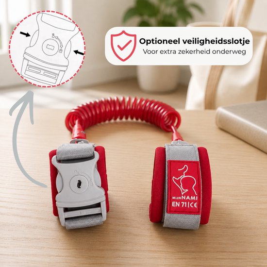 Polstuigje Rood 360 Plus met slotje - Het enige CE gekeurde polstuigje - 2 meter elastisch koord - Kindertuigje van Pol — afbeelding 2