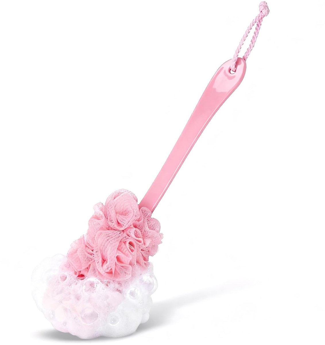 Dailygoods- Badspons Exfoliërend - Doucheborstel Lange Steel - Rugborstel - Hygiënisch - Duurzaam - Huidverjonging