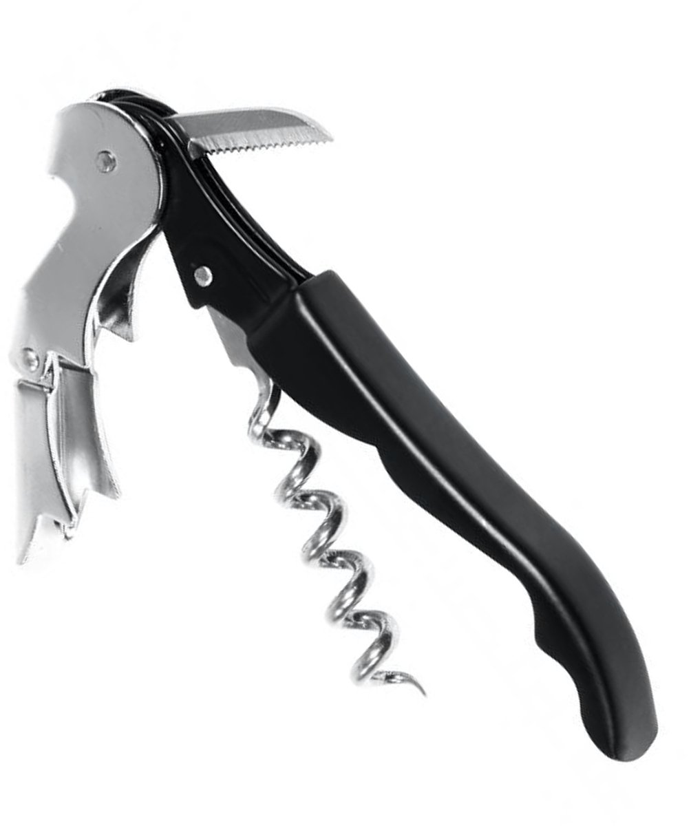 BarUp Kelnersmes – 3 functies – metalen greep – extra knik voor lange kurken – 120 mm