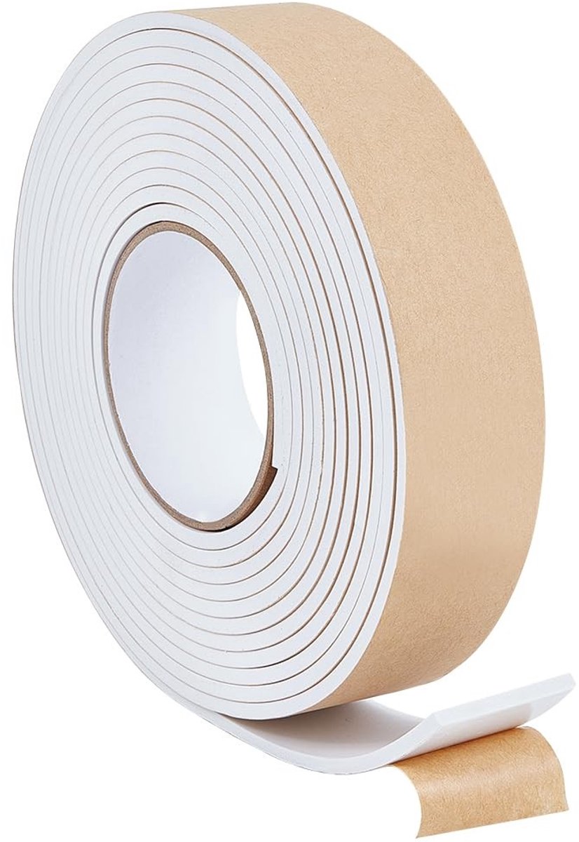 Dailygoods- Schuimstrip 5 m - Zelfklevend - Afdichtstrip - Geluidsisolatie - Warmte-isolatie - EVA-schuimmateriaal - 40 mm breed, 4 mm dik