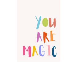 You Are Magic Typografie - Dibond Aluminium Wanddecoratie - 50x70 cm - Premium Kunstdruk - Galerij Kwaliteit Wandprint - Motivatie Poster