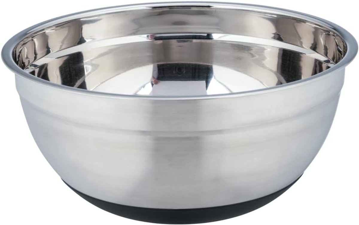 Roestvrijstalen kom - Mengkom - Buiten koken - Antislip bodem - 4 liter - Zwart