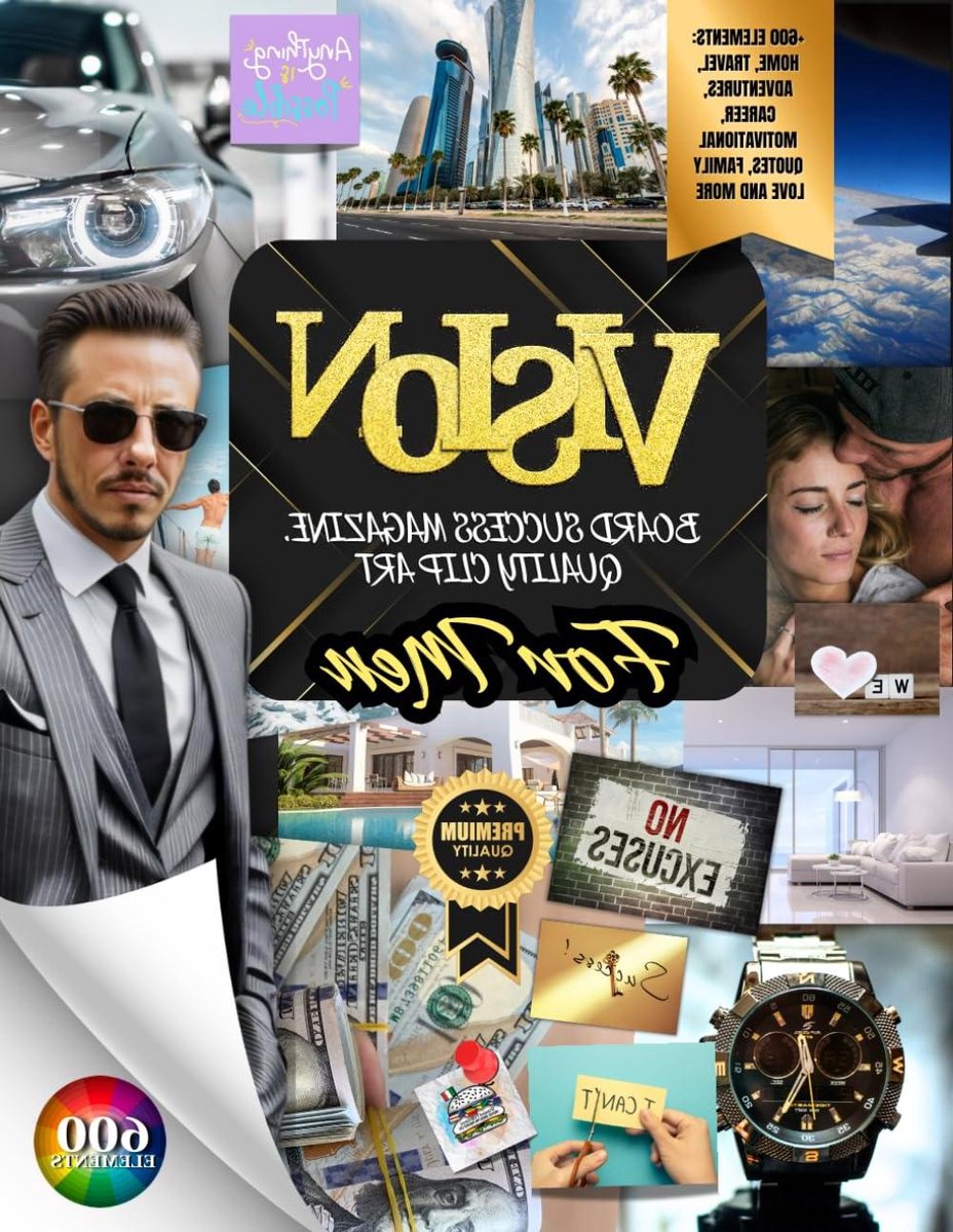 Vision Board Magazine - Manifestatie Kit - Doelen Visualiseren - Meer dan 600 Elementen - 21.59 x 27.94 cm