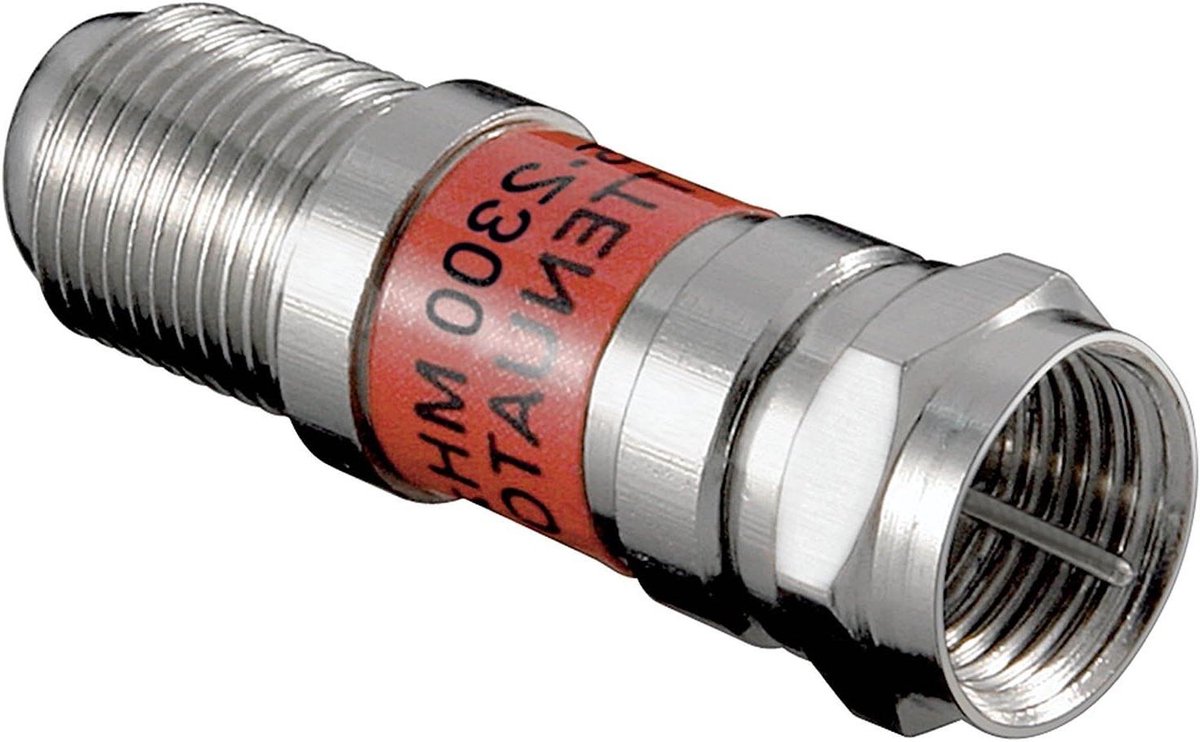 SAT Dempingselement - Signaal Demper - TV Signaal Verbeteren - 12 dB Demping - 75 Ohm - Zilverkleurig