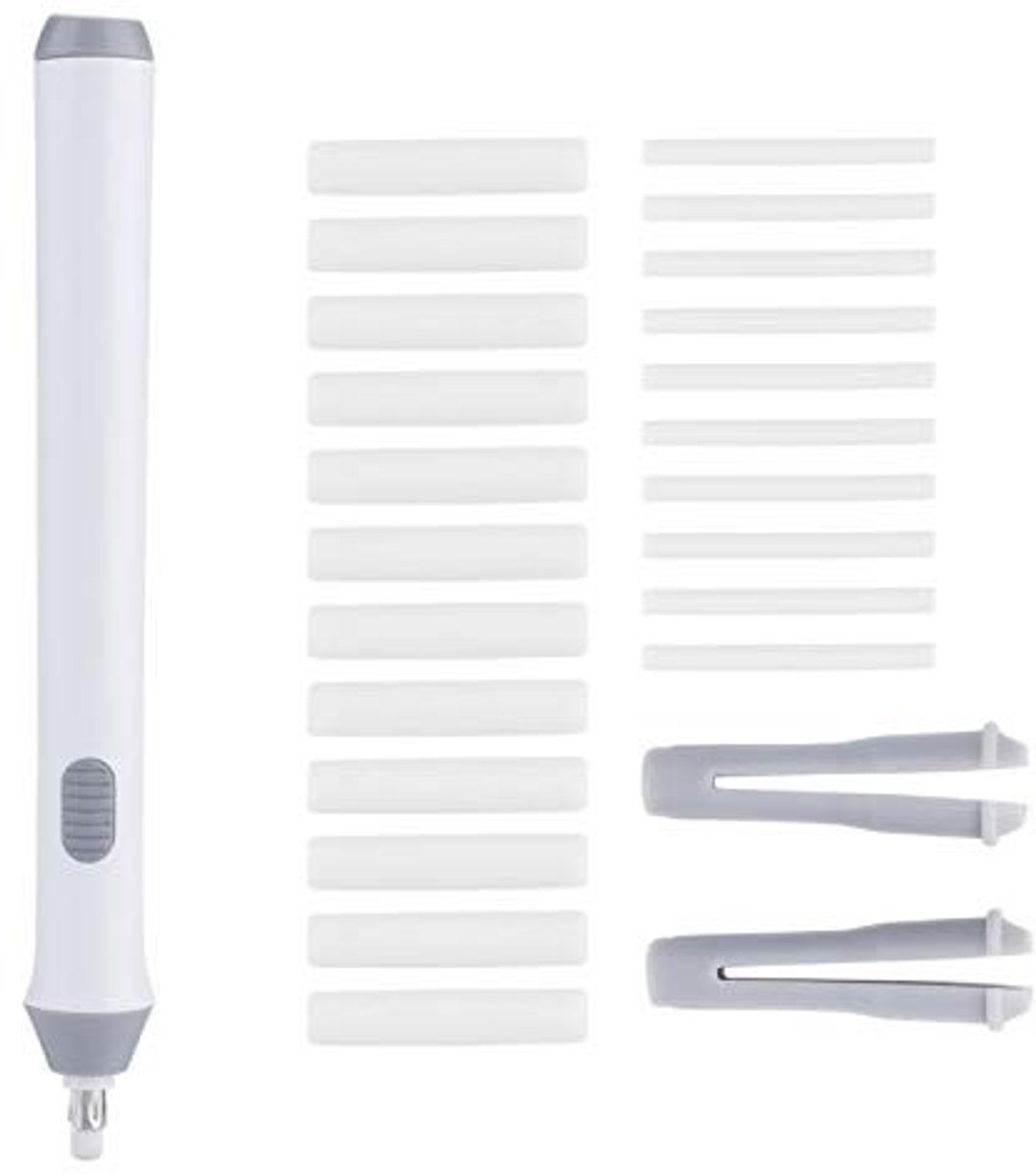 Store_7 - Elektrische Wisser - Automatische Wisser - Op Batterijen - Wit - Wisservullingen - Perfect voor school en kantoor - Handig en veelzijdig