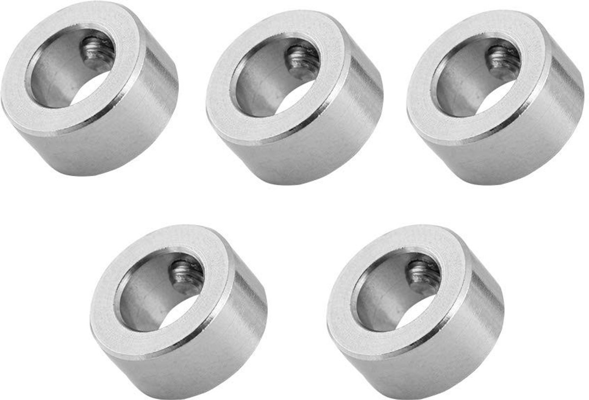 Store_8 - Roestvrijstalen askraag - 8 mm asvergrendelingskraag - Ideaal voor 3D-printer en CNC-onderdelen - 5 stuks - Schroefvergrendelingsring - G...