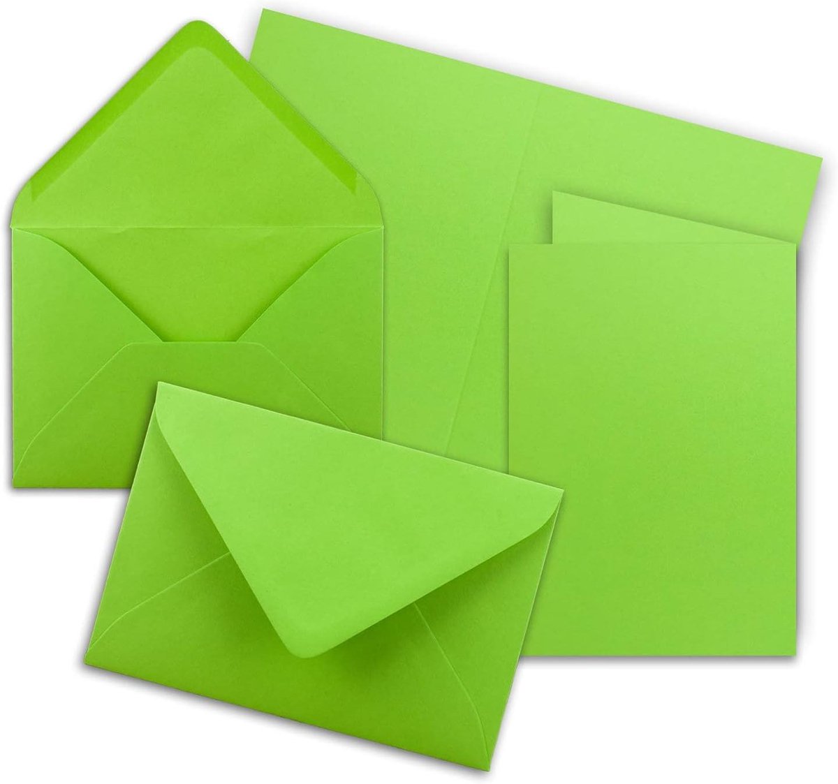 Vouwkaarten met Enveloppen - Wenskaarten Sets Uitnodigingskaarten - Kaarten Maken - Dubbele Kaarten Glad Papier - DIN B6 - Lichtgroen