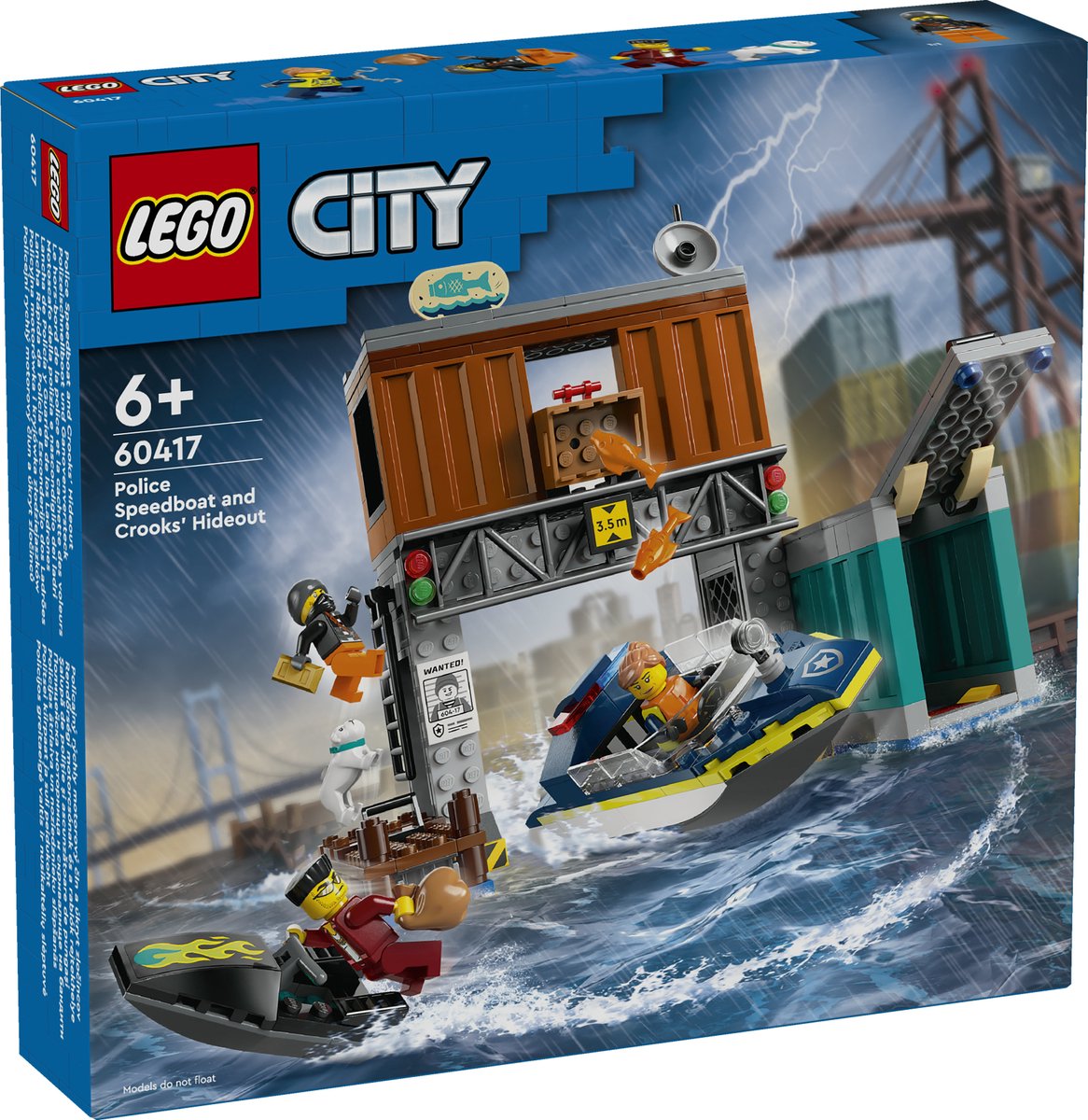 LEGO 60417 City - Politiespeedboot en boevenschuilplaats — afbeelding 8