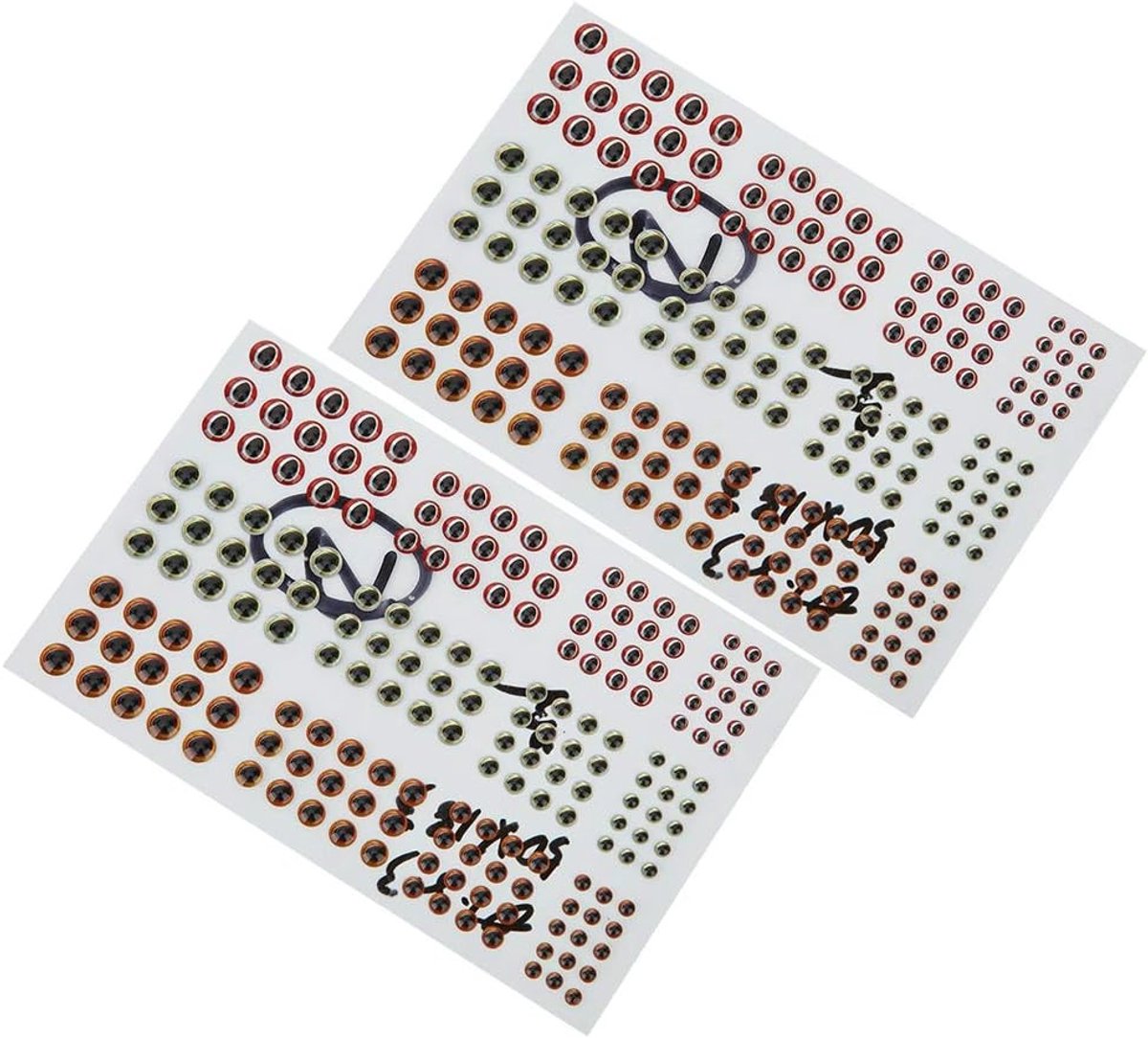 Drie-dimensionale Neppes voor Vissen met 3D Visoogjes - Set van 2 Stickers voor DIY, Hengelsportaccessoires en Vistuig