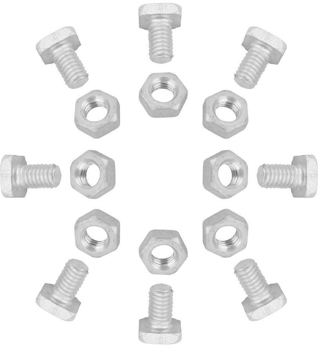 SPHProducts - Aluminium Bolts en Nuts Set - M6 x 12mm - Hoogwaardige Vervangingsonderdelen - Zilver - Ideaal voor Tuinbouw - 50 Stuks