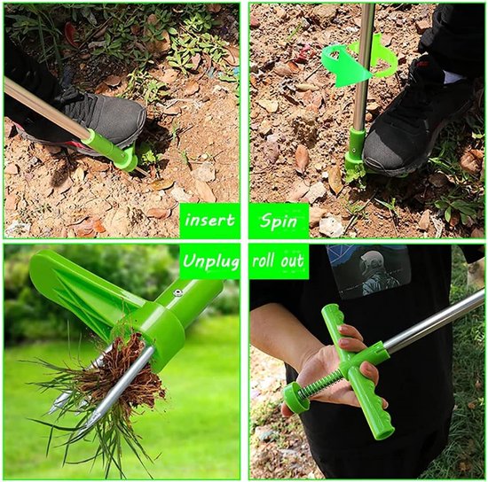 Standing Weed Removal Tool with 3 Stainless Steel Claws - Garden Manual Weed Puller with 100cm Handle van Fiskars — afbeelding 3