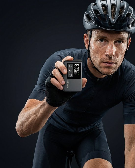 Elektrische Fietspomp XS - 108 gram - Draagbaar - Smart Digitaal Display - Mini Luchtcompressor - Koersfiets - Racefiets - Gravelbike - Sportfiets - Stadsfiets - Mountainbike - Scooter - Fatbike - USB-C Oplaadbaar - Presta/Schräder/Dunlop