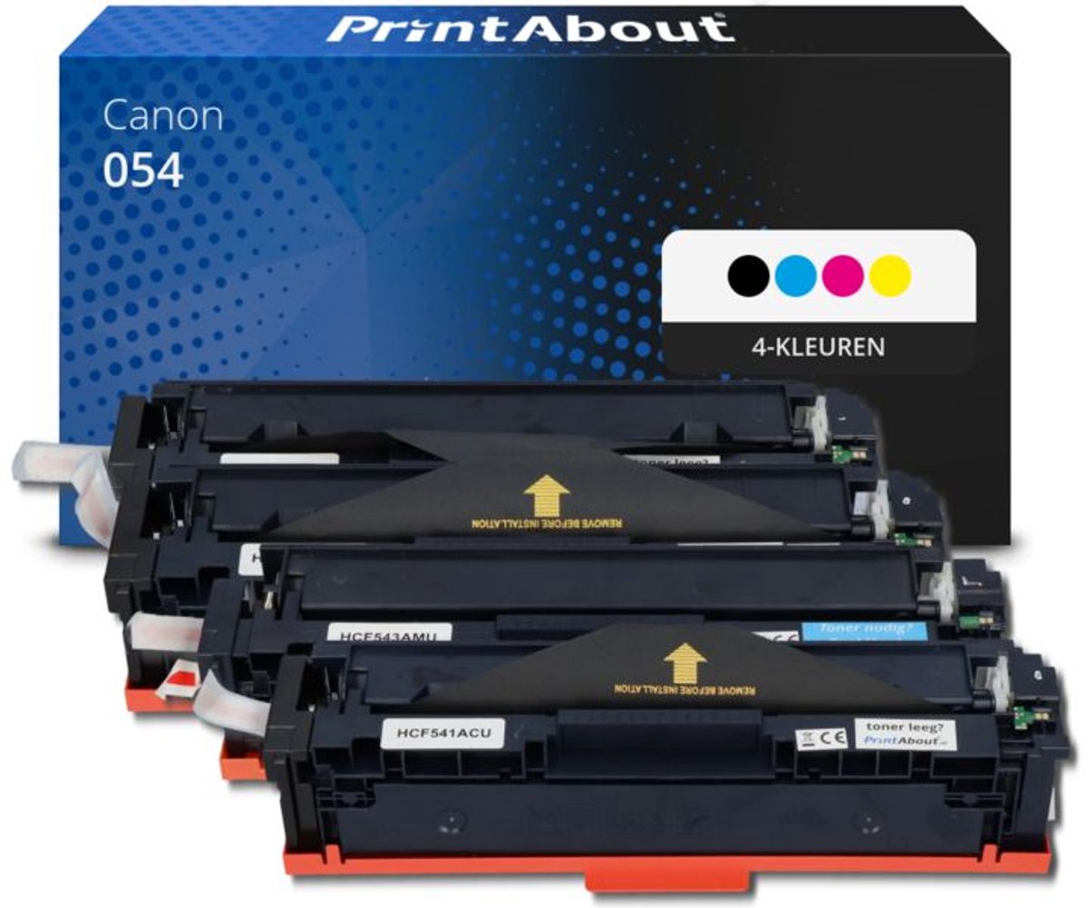 PrintAbout huismerk Toner 054 4-kleuren Multipack geschikt voor Canon