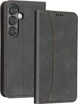 Podec Hoesje met Pasjeshouder geschikt voor Samsung Galaxy S26 - Zwart Telefoonhoesje - Anti-Shock - Bookcase Cover met 1x Screenprotector