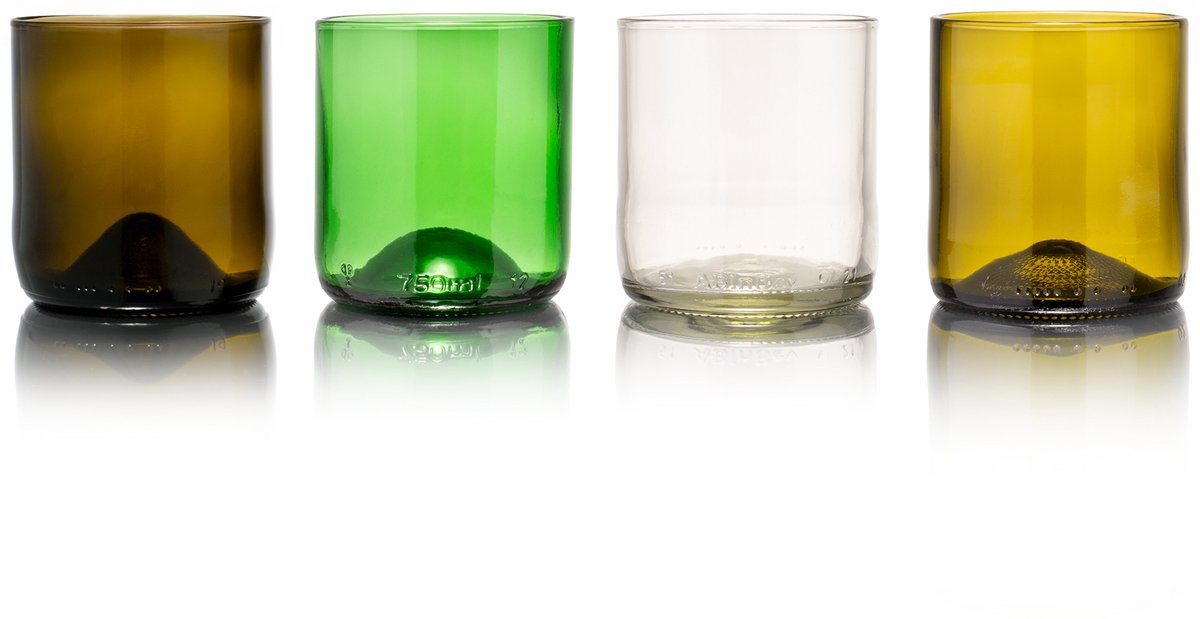 Rebottled - Short Tumblers (175 ml) 4-pack - Mix van 4 kleuren