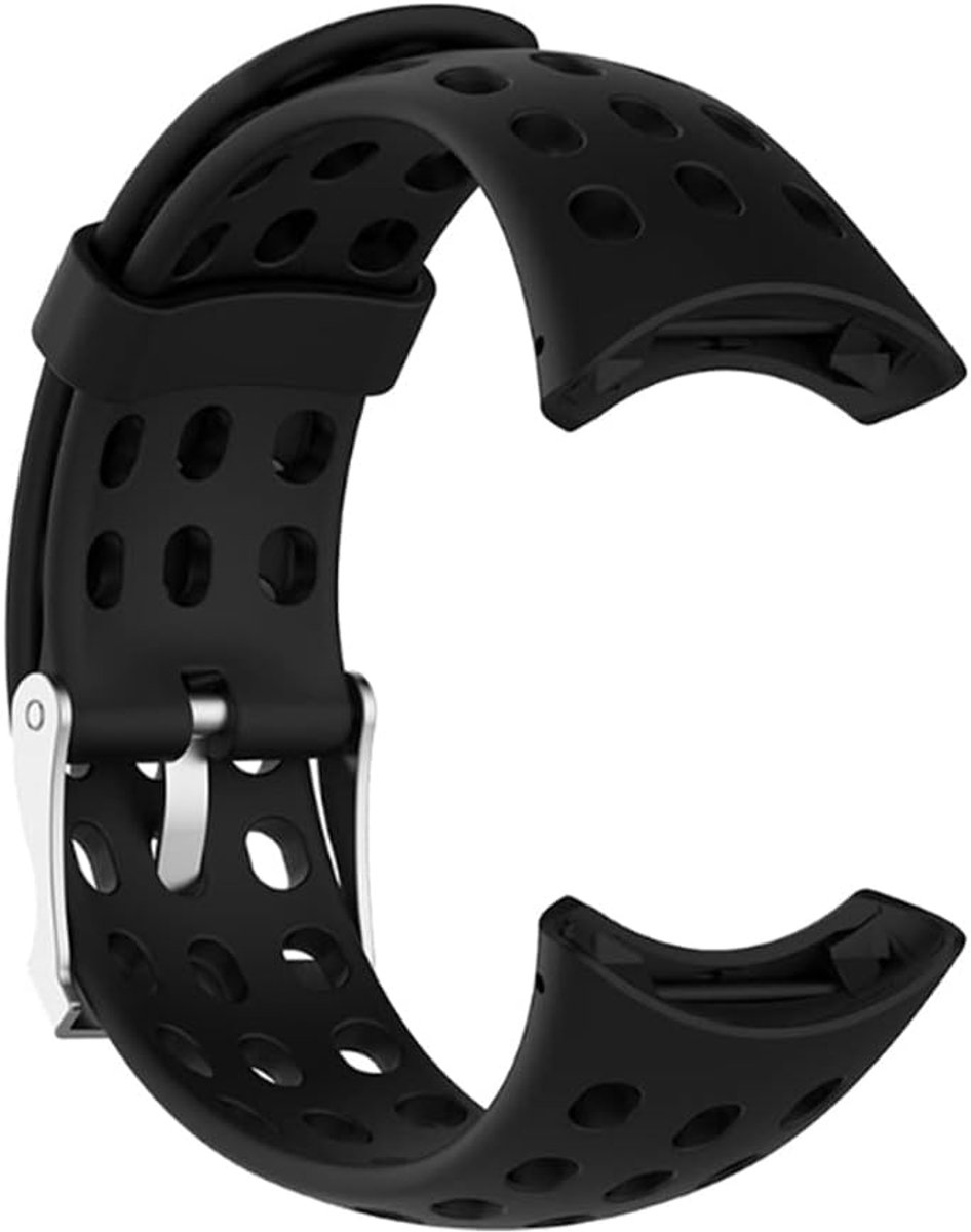 Silicone Rubber Wristband - Bracelet voor M1 M2 M4 M5 - Duurzaam Comfortabel Smartwatch Wristband (Zwart)