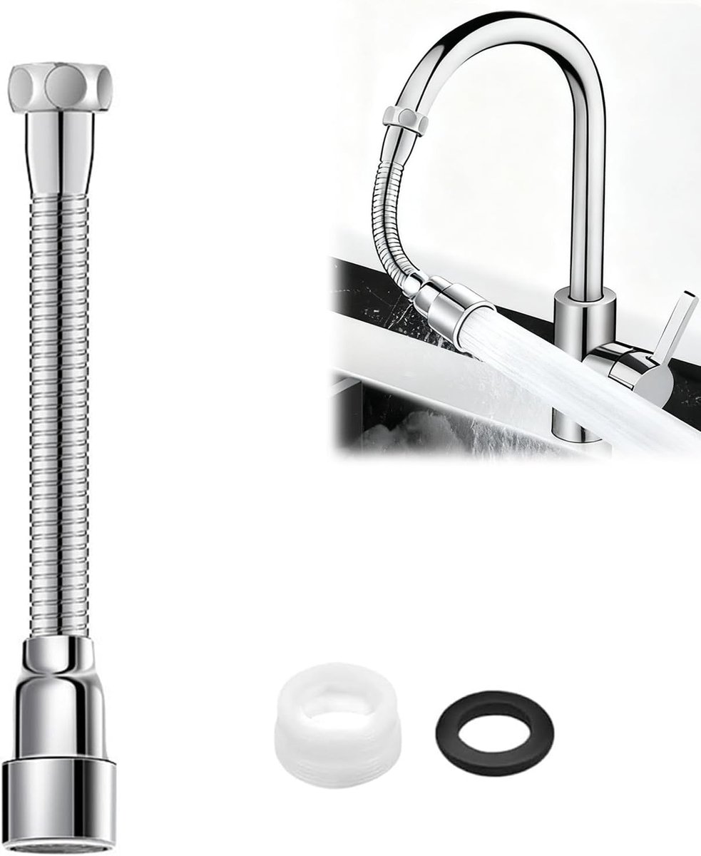 Kraanverlenging - 720 graden draaibaar - hoek instelbare wateruitlaat - straalregelaar voor kraan - spatwaterdicht - voor keuken en badkamer - 20 cm - accessoires voor sanitair