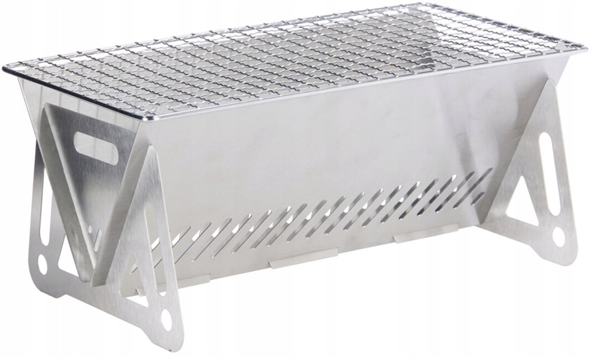 RVS - Mini Vouwbare Houtskool BBQ – Compact & Draagbaar - Zeer compact