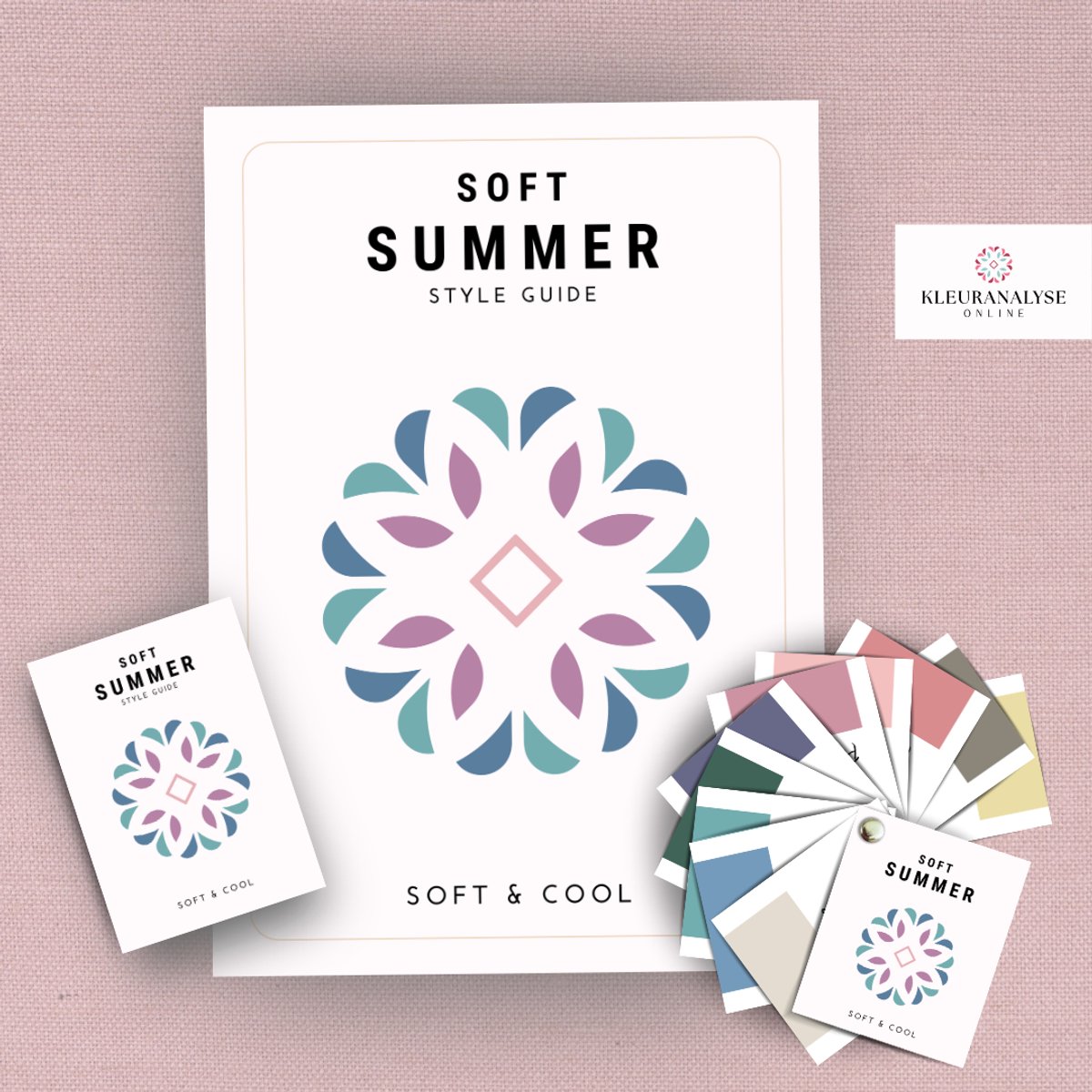 Soft Summer Bundel - Stijlgids + Pocket Guide + Kleurenwaaier – Kleuranalyse - Seizoenskleuren – Kleurtype Zomertype – Koel & Zacht – Kleuradvies Voor Kleding